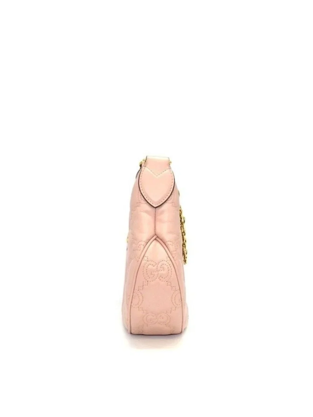 Gucci GG Matelasse Small Shoulder Bag Pink Leather Gold